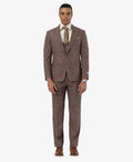 Brown Crosshatched Suit