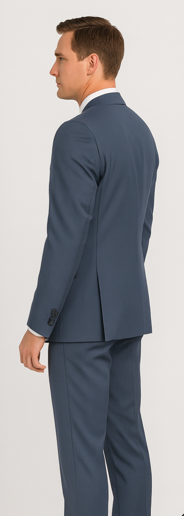Tailor Fit- Slate Blue - 3 Piece Suit - TR Blend