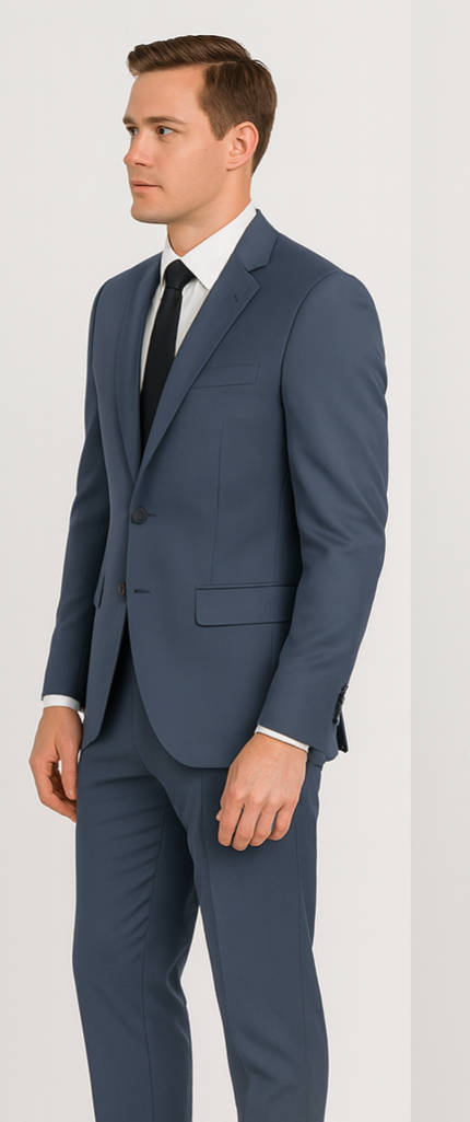 Tailor Fit- Slate Blue - 3 Piece Suit - TR Blend