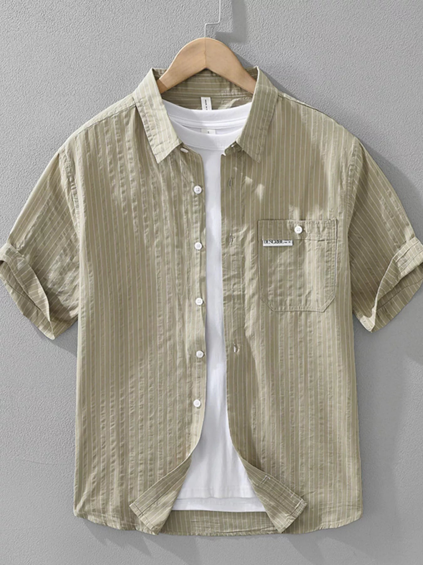 Men's Striped Short Sleeve Shirt